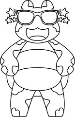 Turtle Sunglasses Animal Vector Graphic Art Illustration