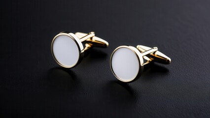 Premium cufflinks mockup, ideal for designers looking to present their creations in a realistic, professional setting.