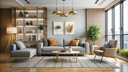 Modern living room with stylish furniture and decor, modern, living room, stylish, furniture, decor, contemporary