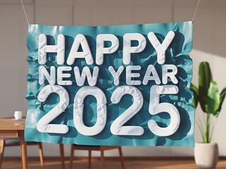 Light blue "2025" with ice theme