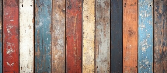 Colorful Rustic Wooden Planks Background.