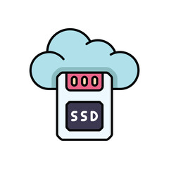 Cloud SD vector icon