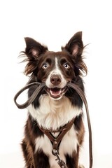 Fototapeta premium Dog portrait leash dog holding.