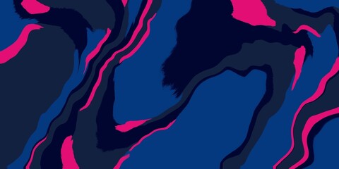 Retro black dark pink and deep blue liquid wavy marble gradient background with liquify texture. Template design presentation. Artistic abstract paint mixing, splash of colors. Mixed.