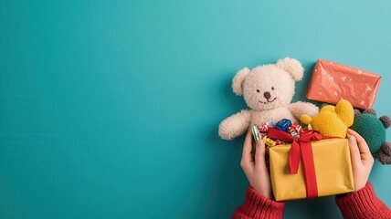 A Christmas donation drive where people are giving second-hand toys and clothes as gifts