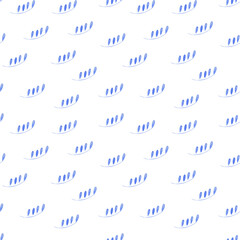 Obraz premium Blue geometric watercolor background. Seamless hand drawn watercolor pattern with floral elements illustration for children textile, fabric texture, wallpapers