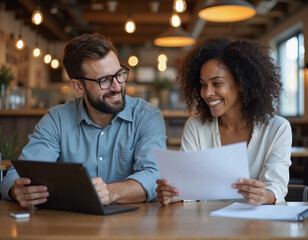 Fototapeta premium Happy Coworkers Meeting.