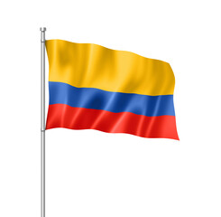 Colombian flag isolated on white