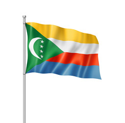 Comorian flag isolated on white