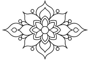 Traditional Indian Mehndi Flower Ornament Designs Vector Silhouette
