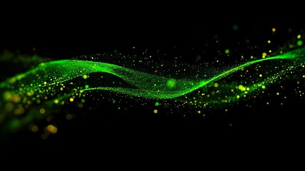 A green and yellow abstract background with a black background