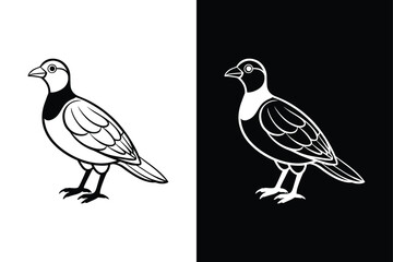 Beautiful bird pigeon silhouette black icon vector art illustration on white background.