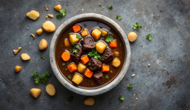Traditional Bolivian Chairo Soup with Potatoes, Vegetables, and Beef (Bolivian Cuisine)