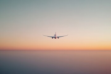 Plane Flying in the Evening Sky