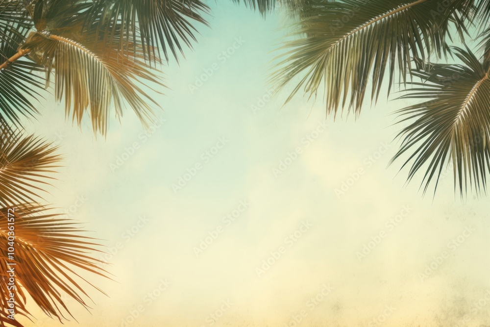 Poster Palm leaves backgrounds sunlight outdoors.