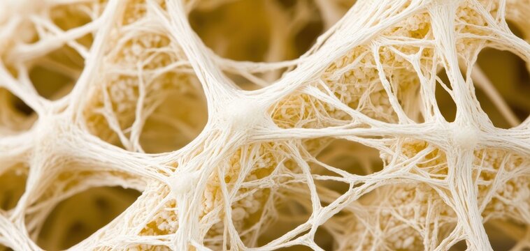 Illustration of connective tissue cells connecting different parts of the body, emphasizing structure and function