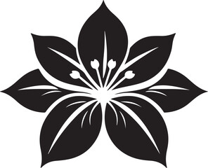 Simple flower logo vector black on white background