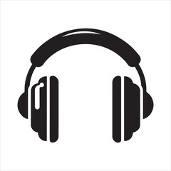 Stylized Headphone silhouette on white background
