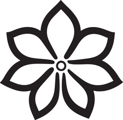 Simple flower logo vector black on white background