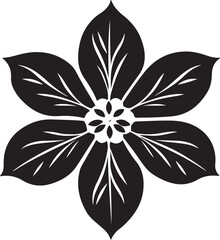 Simple flower logo vector black on white background