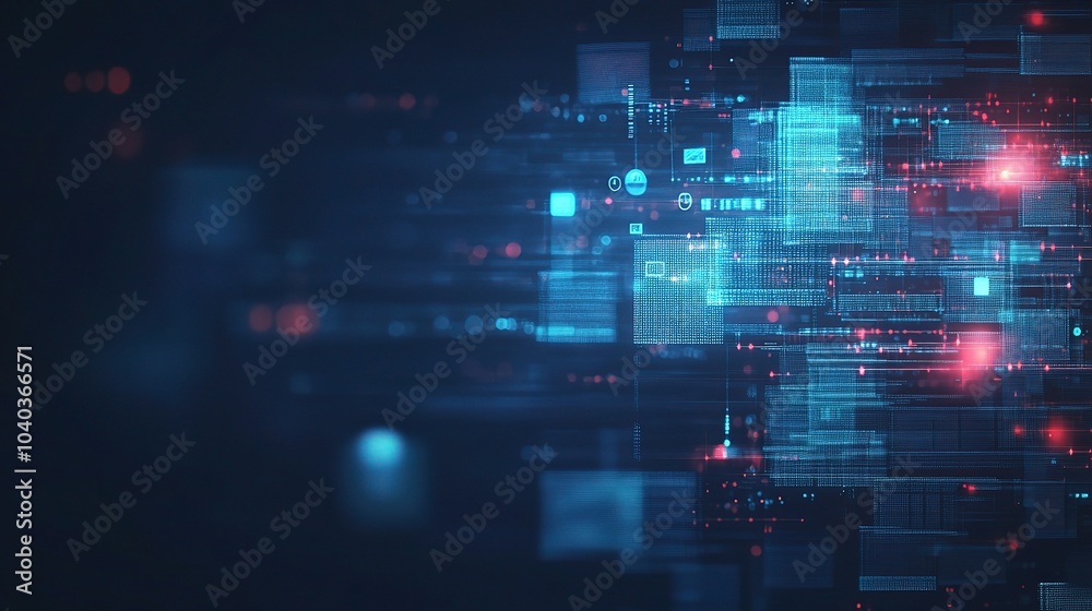 Poster abstract business interface background with floating elements