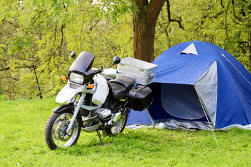 camping in the woods
