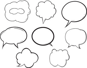 Hand-drawn speech bubble or chat bubble. Speech bubble sketch vector illustration
