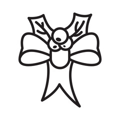 Christmas gift ribbon icon design vector template