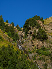 Cerler waterfall in the Benasque valley in the Aragonese Pyrenees.