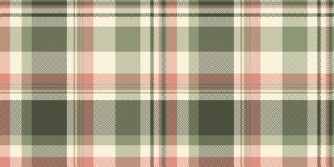 30s seamless vector textile, greeting card fabric check plaid. Top background texture pattern tartan in pastel and papaya whip colors.