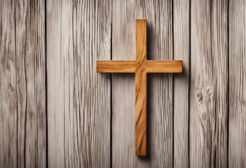 A wooden Christian cross is beautifully isolated on a white background, symbolizing faith, spirituality, and devotion, ideal for religious designs or inspirational projects.