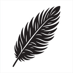Fototapeta premium Feather silhouette on white background 