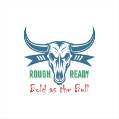 Longhorn lettering logo design vintage old bull vintage vector lettering