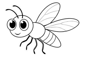 Cute Little Cartoon Fly | isolated vector silhouette illustration on white background