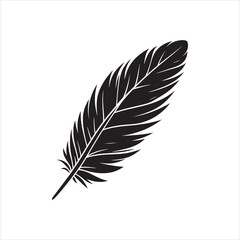 Obraz premium Feather silhouette on white background 