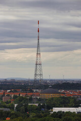 Leipzig, Funkturm und Panometer, gesehen vom Völkerschlachtdenkmal aus