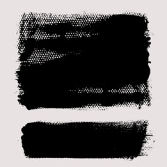 Brush strokes vector. Painted line and rectangle banner collection. Long and wide grunge background. Grain texture design elements