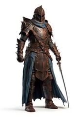 Obraz premium Crusade warrior knight adult white background.