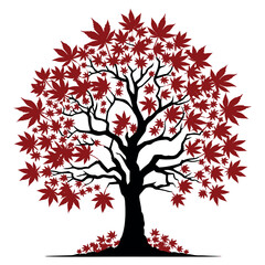 Fototapeta premium tree with red hearts