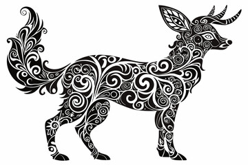 Stylized Animal Silhouettes with Abstract Patterns Inside