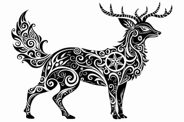 Stylized Animal Silhouettes with Abstract Patterns Inside