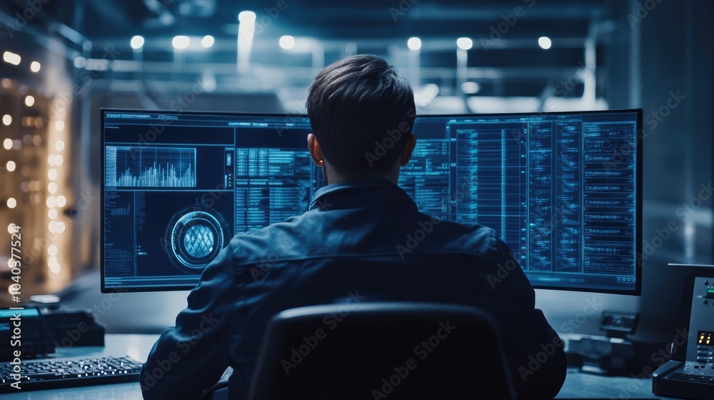 Poster exploring the future of data analysis a glimpse into advanced technology and its impact on modern bu