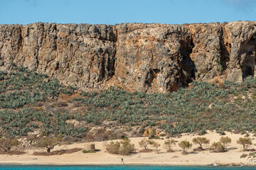 Balos beach mountains sand, Crete