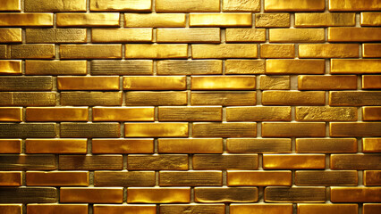 Luxurious stylish golden brick wall