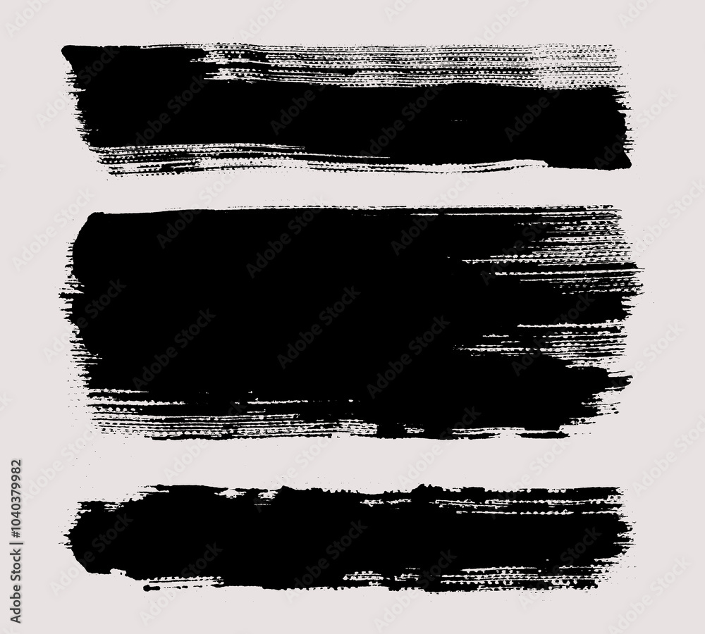 Aufkleber brush strokes vector. painted line and rectangle banner collection. long and wide grunge background.