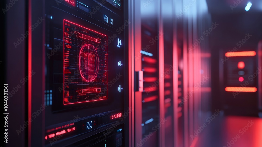 Poster exploring the intricacies of modern data centers a glimpse into high-tech infrastructure and cyberse