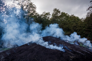 Traditional Way of Charcoal Production in a Forest of Black Sea Mountains, Turkey