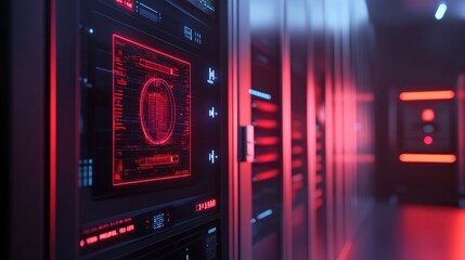 Obraz premium Exploring the intricacies of modern data centers a glimpse into high-tech infrastructure and cybersecurity