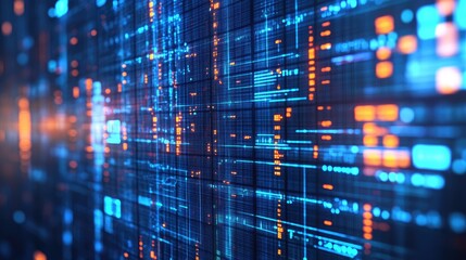 Exploring the depths of digital data a vibrant visualization of technology in action