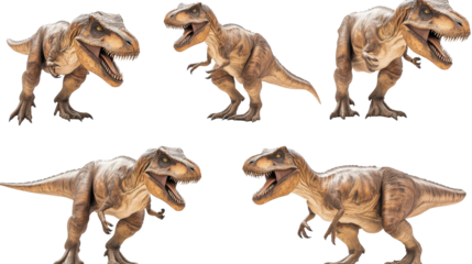 Tyrannosaurus Rex Figures on Clear Background Generative AI
